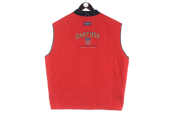 Vintage Gant Vest XLarge / XXLarge The Double Decker 90s retro red sleeveless jacket