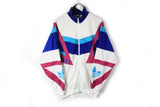 Vintage Adidas Tracksuit Large white blue multicolor 90's retro style authentic sport track jacket and pants