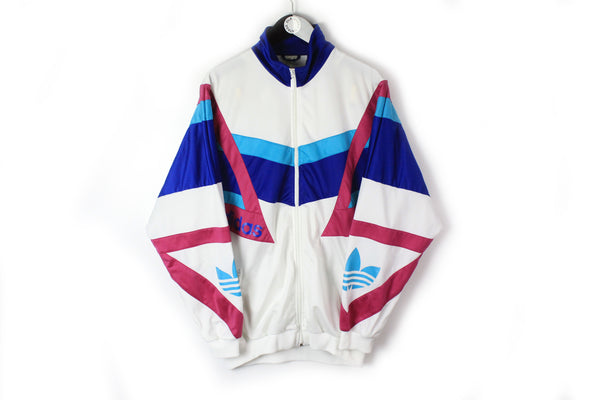 Vintage Adidas Tracksuit Large white blue multicolor 90's retro style authentic sport track jacket and pants
