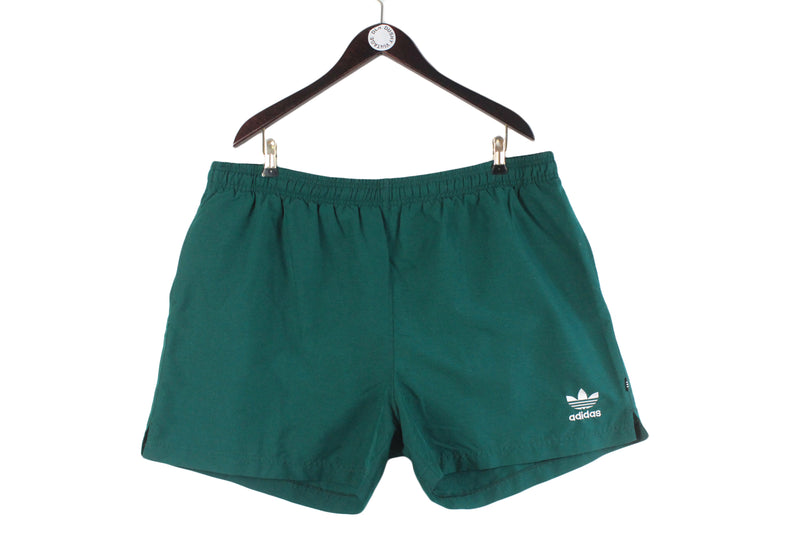 Vintage Adidas Shorts XXLarge green small logo swimming 90s retro shorts