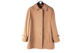 Vintage Aquascutum Coat Women's 12 made in England brown wool retro classic  winter jacket