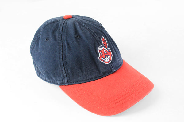 Vintage Cleveland Indians Cap navy blue 90's MLB sport style baseball hat headgear