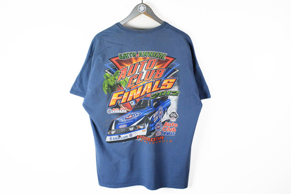 NHRA Drag Racing 2012 T-Shirt XLarge / XXLarge big logo blue 90s sport motor sport tee collection California