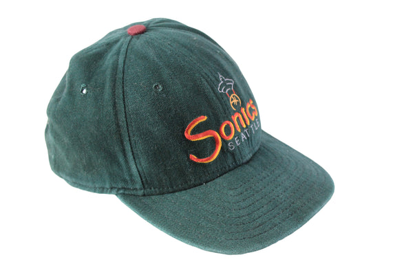 Vintage Seattle Sonics Cap Supersonics green 90's basketball retro style 1994 NBA headgear sport USA hat