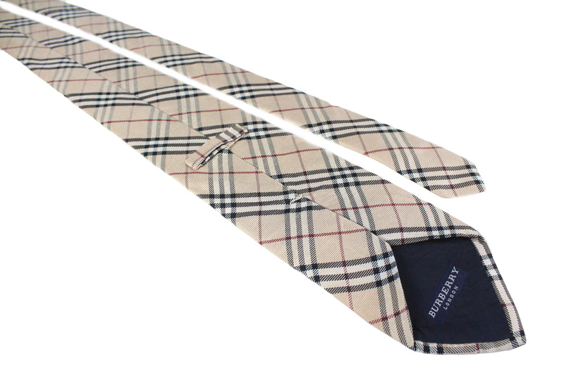 Vintage Burberry Tie London England nova check pattern classic luxury men's gift official wear basic casual style event retro rare 90's 80's outfit 