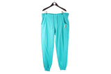 Vintage Adidas Take Off Track Pants XLarge blue 90s r etro cotton Sweatpants green small logo trousers