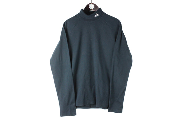 Vintage Adidas Turtleneck Large black sweatshirt long sleeve 00s retro sport jumper