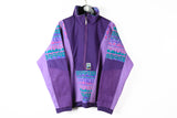 Vintage Salewa Fleece Half Zip Large purple 90s sport sweater ski outdoor moutain jumper windstopeer windbreaker