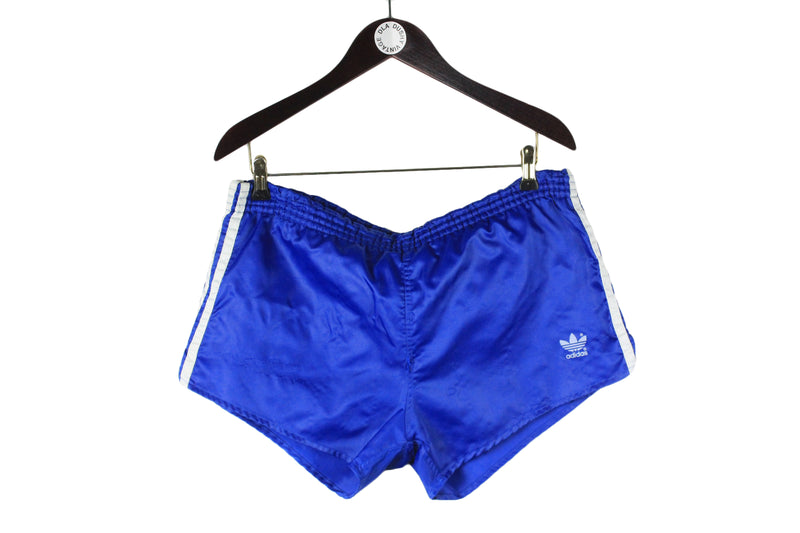 Vintage Adidas Shorts XLarge size men's blue classic training wear above the knee length 90's 80's sport athletic outfit authentic clothing