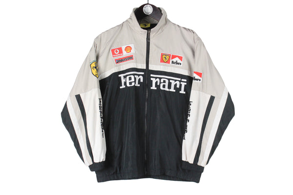 Vintage Ferrari Jacket Women's Small size Marlboro shell race racing wear retro outfit full zip windbreaker big logo Formula 1 F1 merch retro motosport