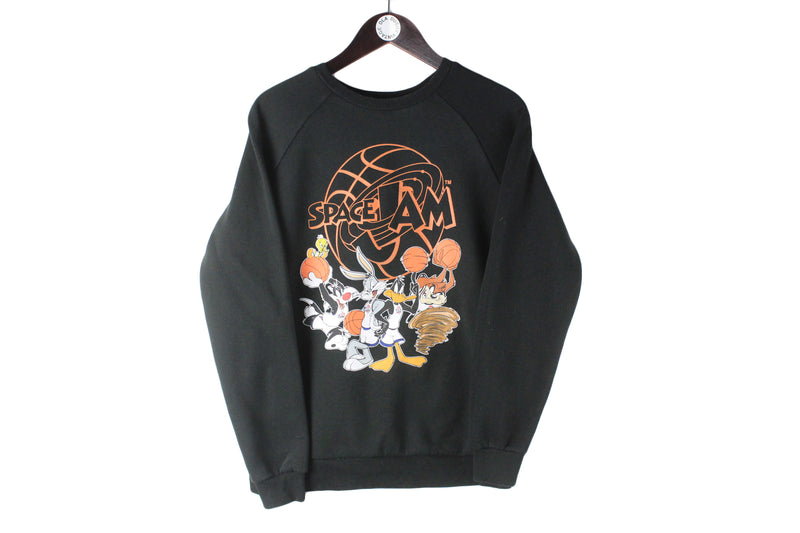 Space Jam Looney Tunes Sweatshirt Small black looney tunes big logo crewneck  cartoon Warner Bros jumper