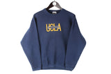 Vintage UCLA Bruins Sweatshirt Women's Small / Medium navy blue big logo embroidery University of California, Los Angeles Sport crewneck jumper