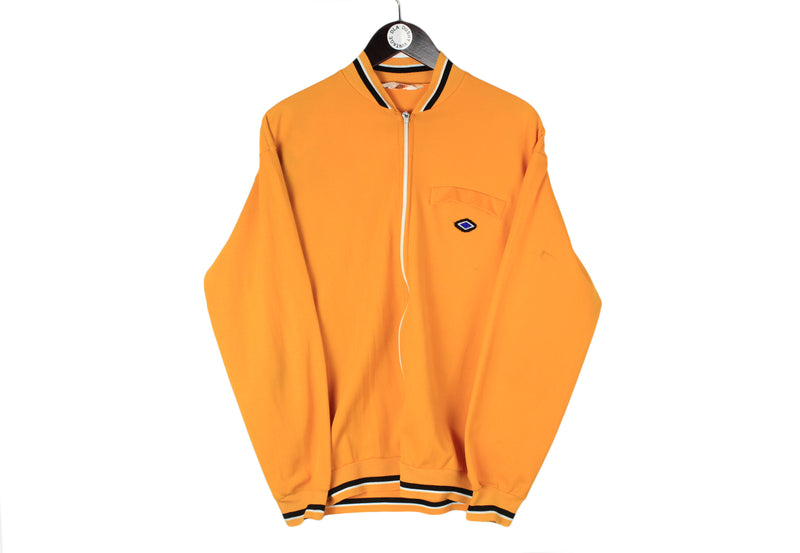 Vintage Umbro Track Jacket Medium / Large size men's bright orange retro rare sport clothing running street style full zip 70s 80s