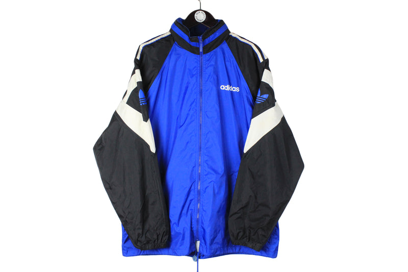 Vintage Adidas Jacket XLarge size men's full zip windbreaker 90's 80's wear street style sport athletic old school retro rare wear
