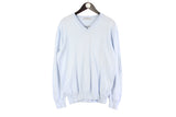 Ermenegildo Zegna Pullover XLarge blue v-neck sweater authentic luxury style