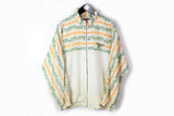 Vintage Reebok Tracksuit Large Cricket Power White Green Abstract Crazy pattern 90s sport style suit jacket and pants