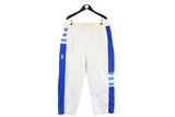 Vintage Adidas Track Pants XLarge white blue 90s classic below the knee retro oversize sport pants