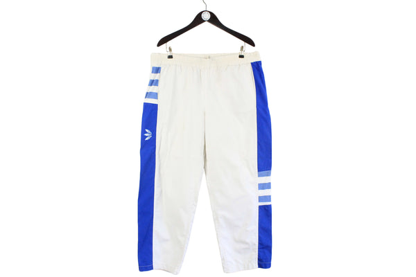 Vintage Adidas Track Pants XLarge white blue 90s classic below the knee retro oversize sport pants