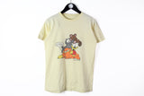 Vintage Garfield 1999 T-Shirt Medium / Large yellow big logo cartoon 90s cotton top