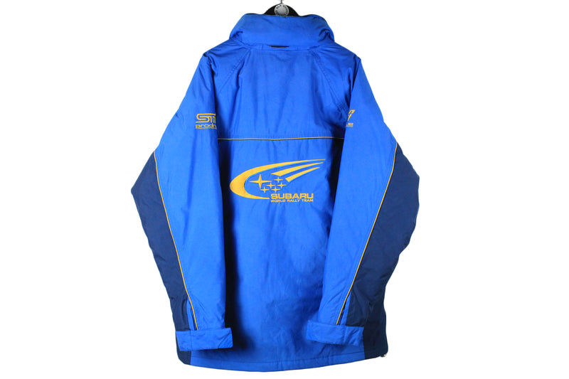 Vintage Subaru World Rally Team jacket blue 90s racing windbreaker