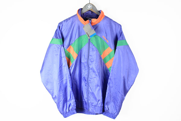 Vintage Adidas Tracksuit NWT Medium 90s sport suit purple multicolor retro style 80s sport jacket and pants