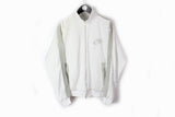 Vintage Nike Track Jacket XLarge white 00s suede patches retro style full zip cardigan