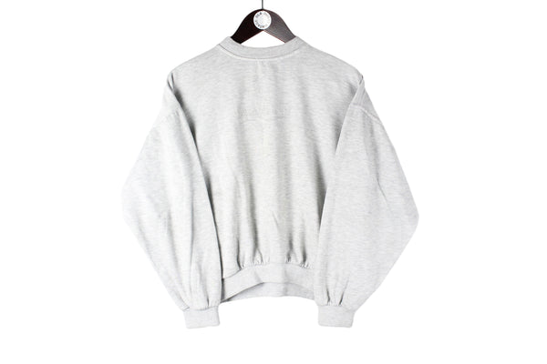 Vintage Reebok Sweatshirt Women's Small gray crop top 90s retro sport crewneck oversize jumper