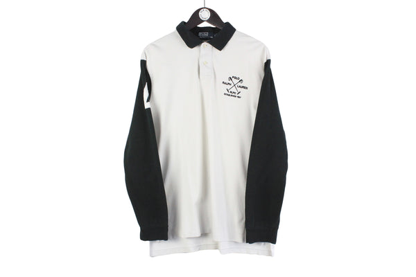Vintage Polo by Ralph Lauren Rugby Shirt XLarge white polo club 90s 00s collared jumper