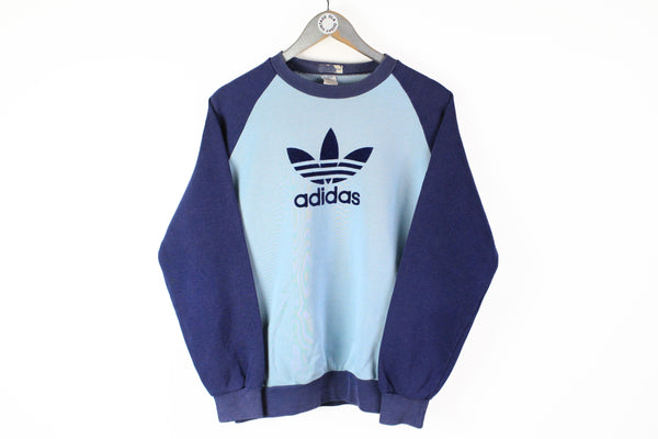 Vintage Adidas Sweatshirt Small / Medium blue big logo 90s sport jumper classic logo