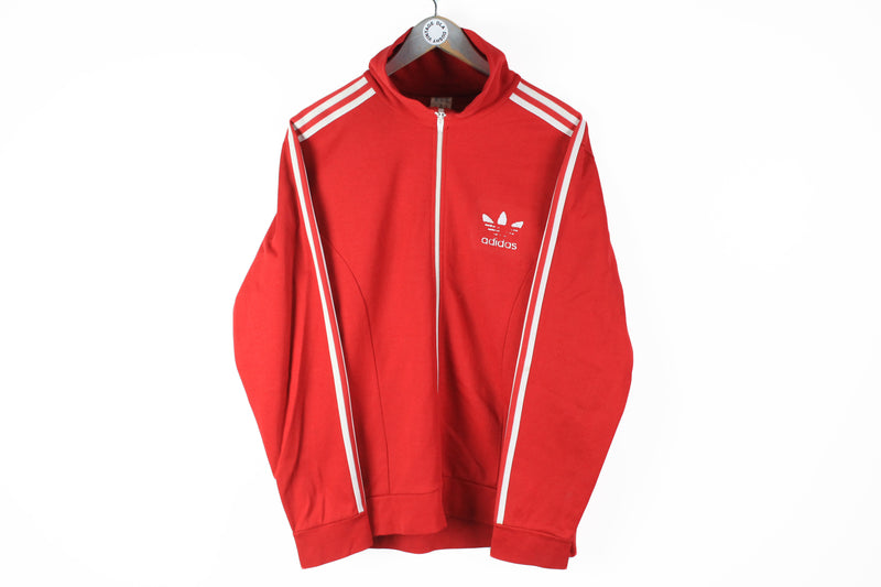 Vintage Adidas Track Jacket Large / XLarge 80s sport red classic bright athletic jacket