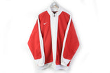 Vintage Nike Track Jacket XLarge red white small swoosh logo classic team basketball jacket