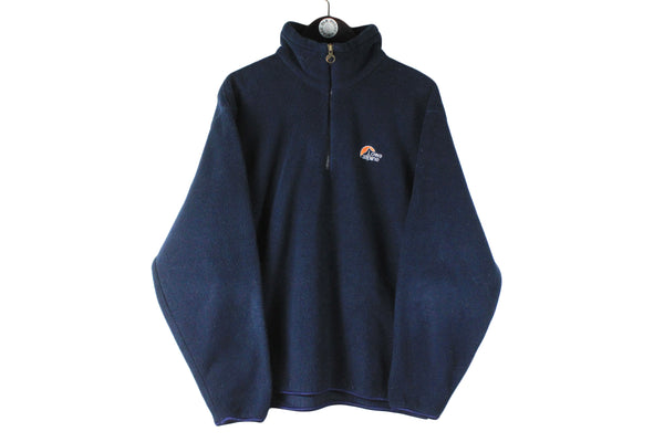 Vintage Lowe Alpine Fleece 1/4 Zip Large navy blue outdoor 90s sweater