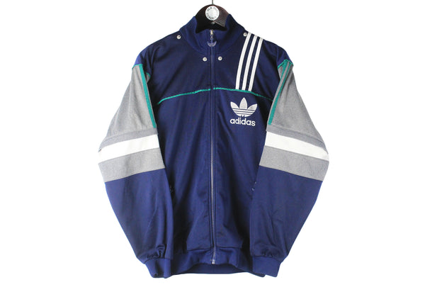 Vintage Adidas Track Jacket Medium navy blue 90s retro windbreaker
