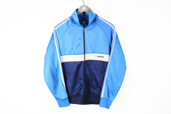 Vintage Adidas Track Jacket Medium blue 80s classic sport windbreaker 