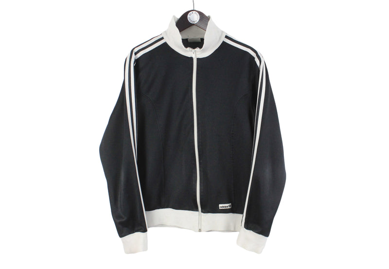 Vintage Adidas Track Jacket Medium classic 90s black full zip retro style windbreaker  sport