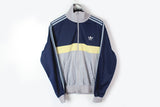 Vintage Adidas Track Jacket Medium blue gray 80s retro style rare sport windbreaker