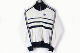 Vintage Adidas Track Jacket Small white blue 70s 80s sport track athletic jacket