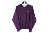 Vintage Lacoste Jumper Small / Medium size men's sweater purple retro rare 90's style knit light sweater front logo colorfull wear