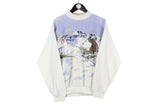 Vintage Ski Sweatshirt Small extreme Alps 90s 80s retro fun winter crewneck sportswear jumper