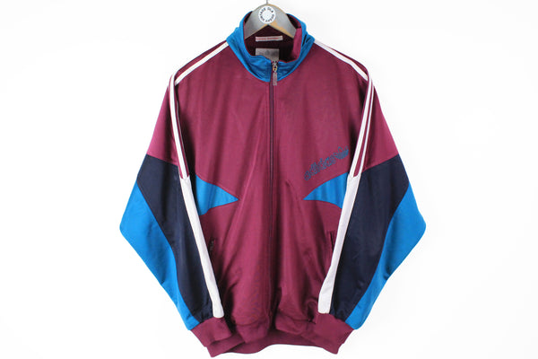 Vintage Adidas Track Jacket Medium burgundy red 90s sport athletic logo jacket