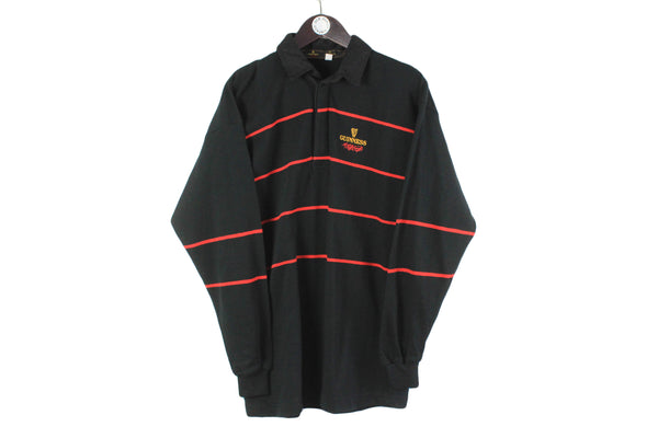 Vintage Guinness Rugby Shirt XLarge cotton striped pattern 90s stout beer retro classic sport collared jumper long sleeve t-shirt