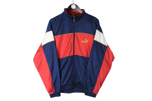 Vintage Puma Track Jacket Medium size men's sport wear full zip multicolor training retro rare 90's 80's running clothing