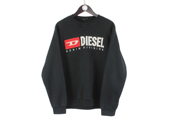 Vintage Diesel Sweatshirt Large black USA style denim devision crewneck sportswear 90s