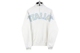 Vintage Italia Kappa Sweatshirt 1/4 Zip Medium big logo Italian football team cotton jumper 90s