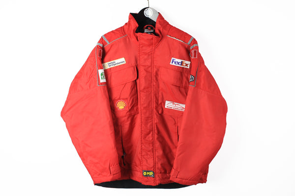 Vintage Michael Schumacher Ferrari Jacket XLarge OMP FedEx Tic Tac 90s shell red big logo racing coat