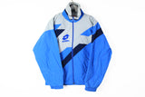 Vintage Lotto Track Jacket Medium blue 90s Italy sport windbreaker