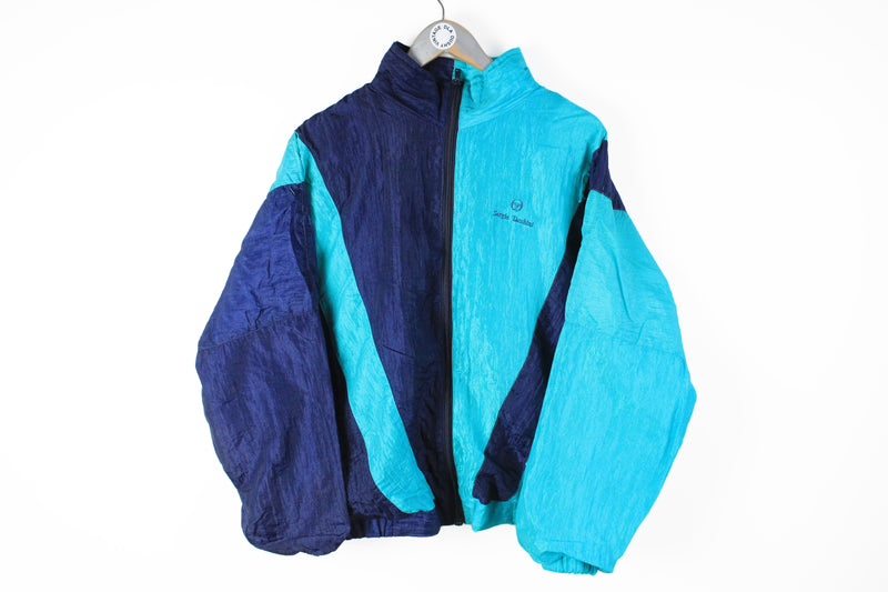 Vintage Sergio Tacchini Track Jacket Small / Medium blue 90s sport supersoft Italy athletic brand