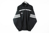 Vintage Adidas Track Jacket XXLarge black classic 90s sport windbreaker