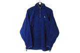 Vintage Adidas Fleece Large size men's outdoor blue winter sweat 1/4 zip sport wear classic putdoor mountain warm sweatshirt retro 90's clothing