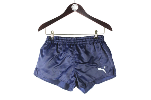 Vintage Puma Shorts Small navy blue 90s retro sport polyester classic Germany brand shorts
